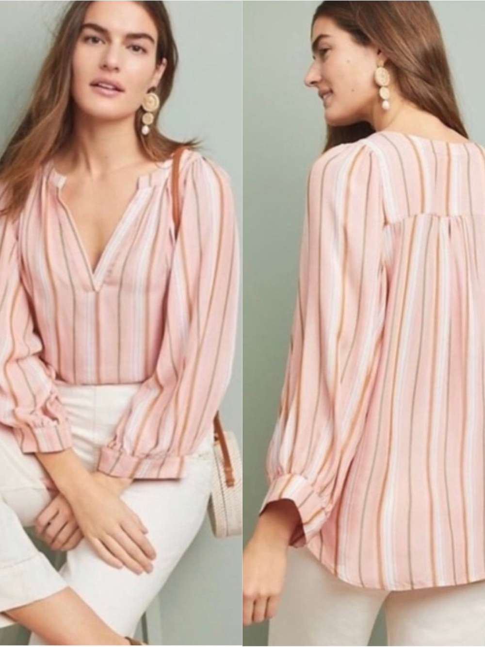 MAEVE by ANTHROPOLOGIE Striped Blouse S